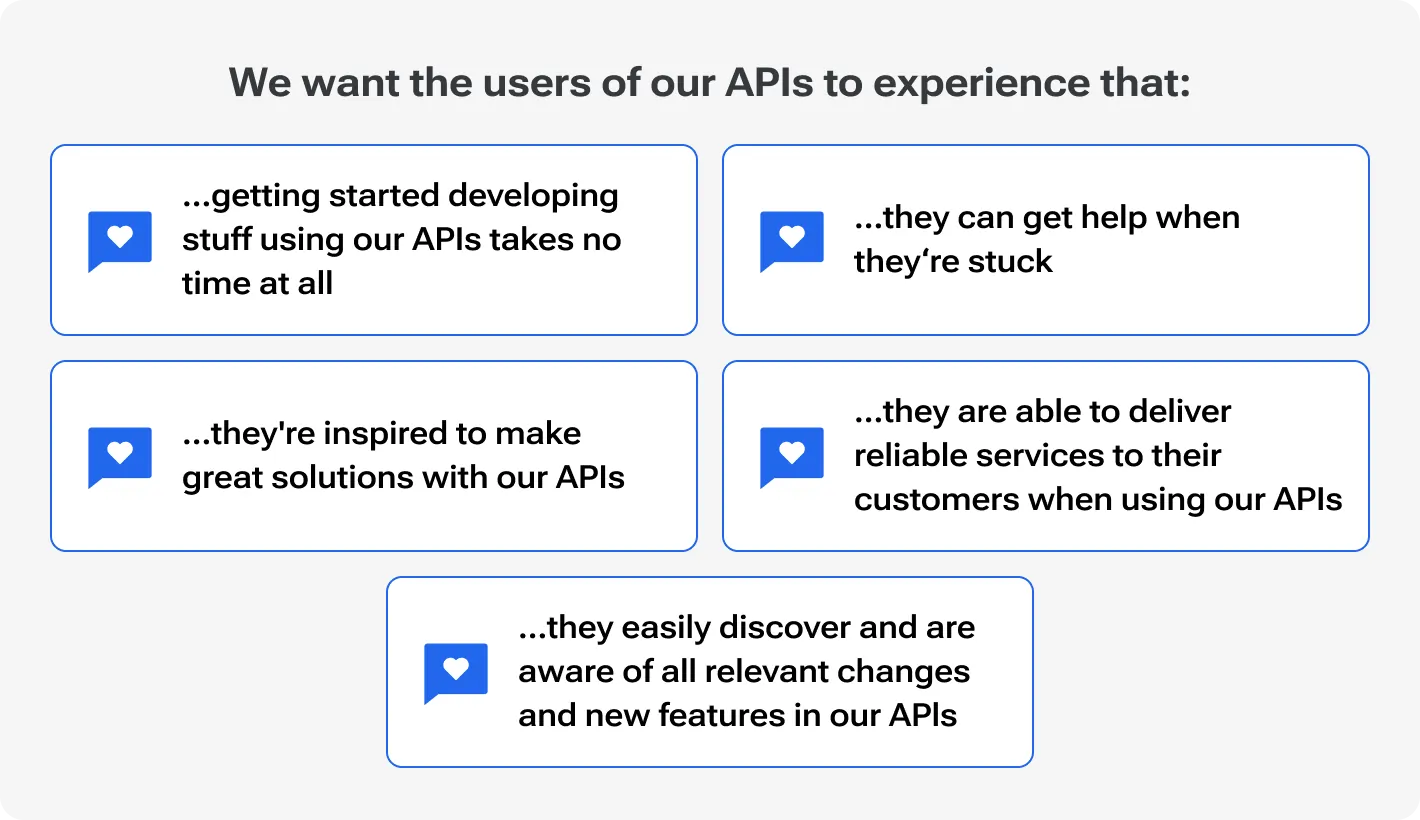 We want the users of our API to experience that