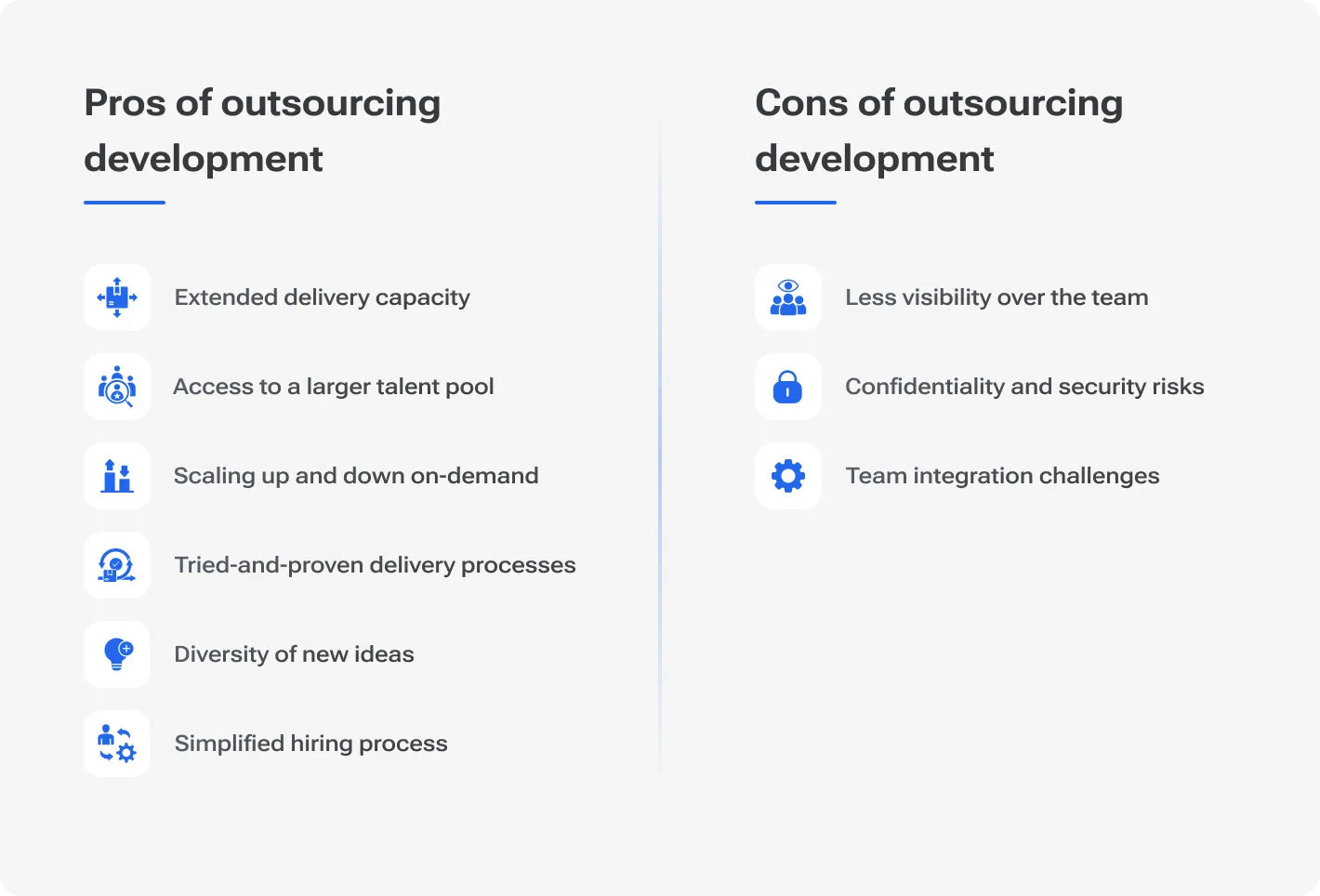 Pros and cons of outsourcing development