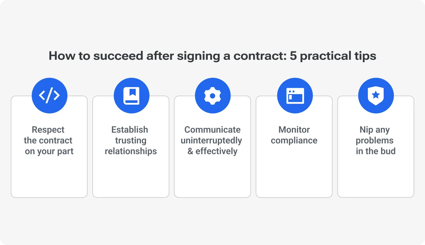 How to succeed after signing a contract: 5 practical tips