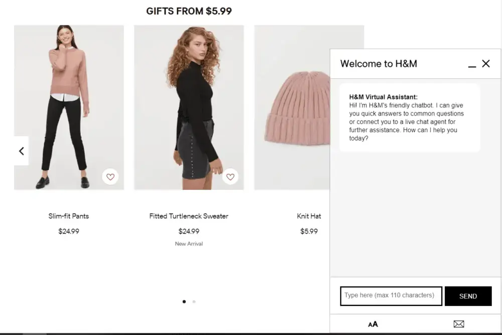 H&M uses an automated customer support